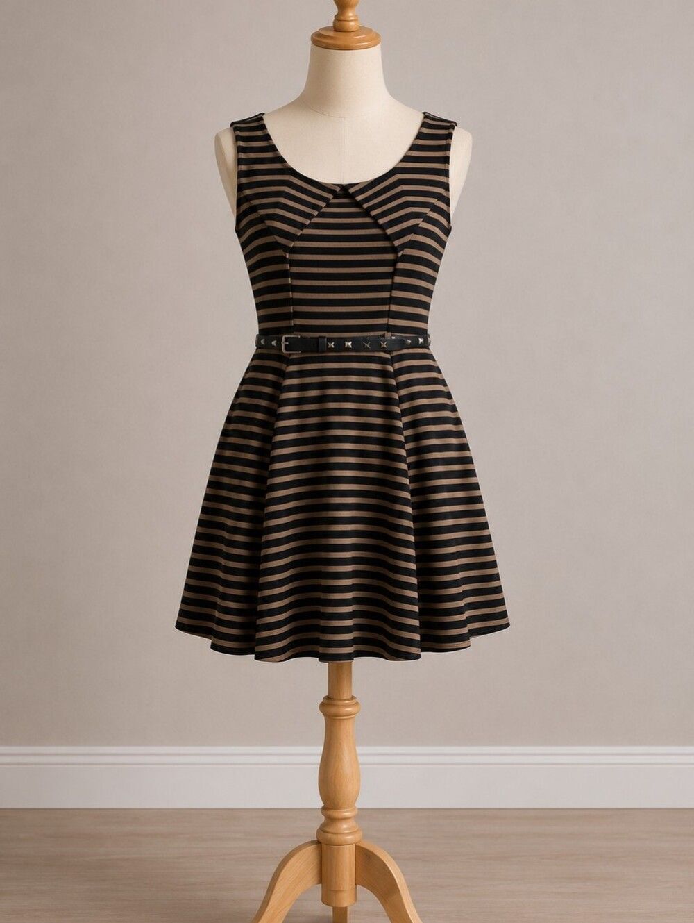Double Zero Black and Gray A-Line Sundress